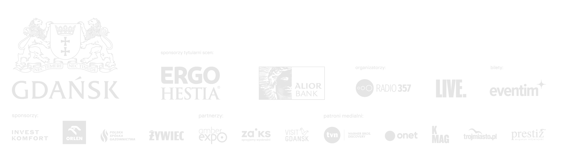 Inside Seaside 2025 - Zestawienie logotypów wszystkich sponsorów